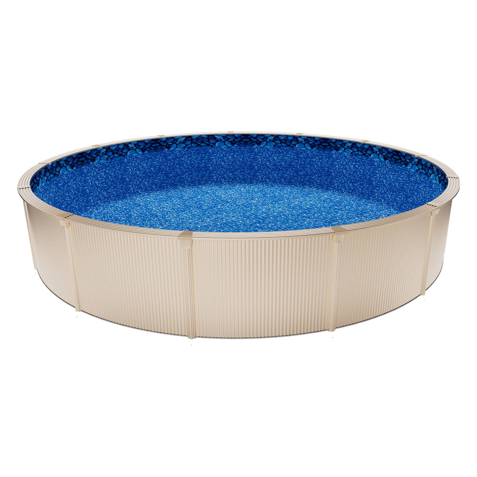 Alt View 5. VEVOR - 18ft Pool Liner, Round Overlap Swimming Pool Liner for 52 in Wall Height, Premium Vinyl, Easy Install with Leak-Proof - Boulder Swirl.