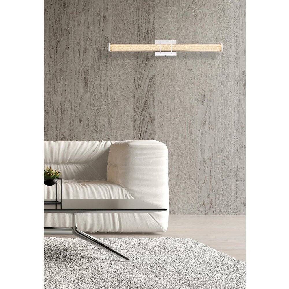 Alt View 5. Living District - Ivaan 31 Inch Led Wall Sconce In Chrome - Chrome.