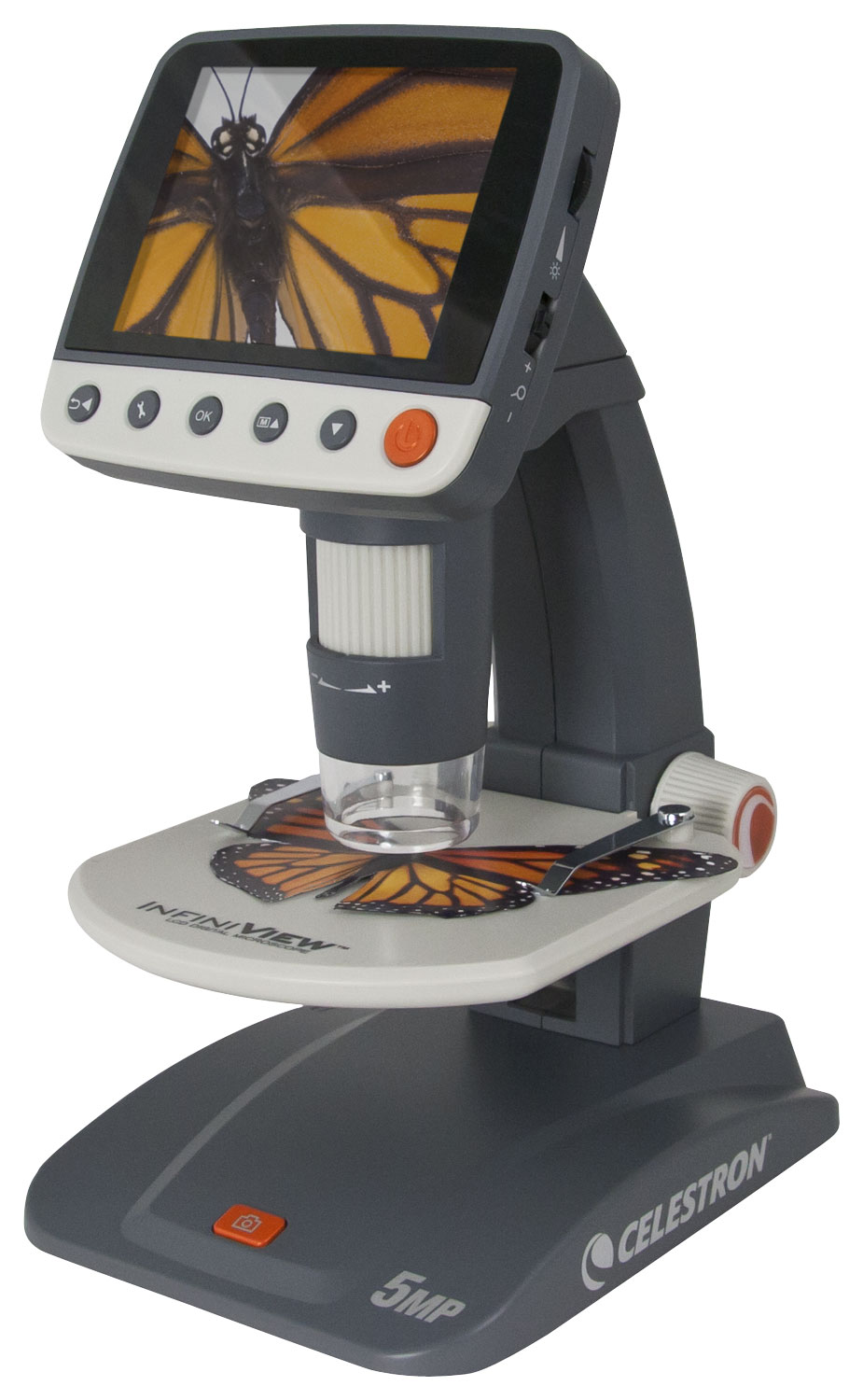 Left View: Celestron - Microdirect 1080p HDMI Handheld Digital Microscope - Gray