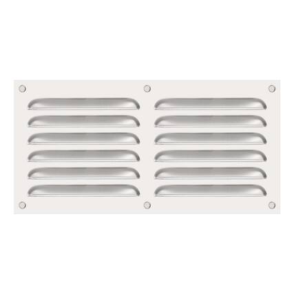 Front. Unique Bargains - 6"x12" Stainless Steel Vent Cover, Screen Air Grille Ventilation Cover HVAC Louvered Grill Built-in Mesh for Home - Silver.
