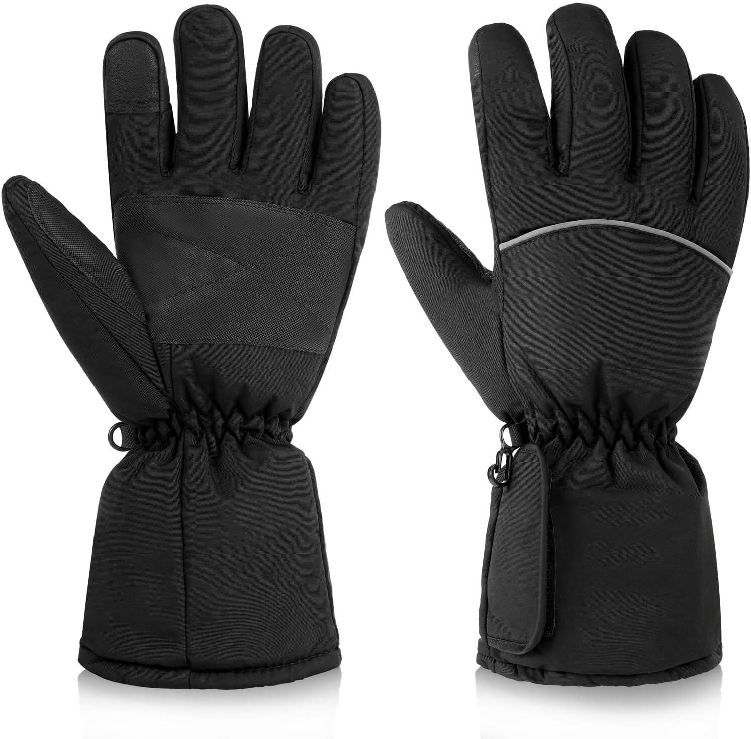 Left. Cozy Serene - Heated Gloves for Men Women,Touchscreen Windproof Waterproof Electric Heated Warming Glove for - Medium.