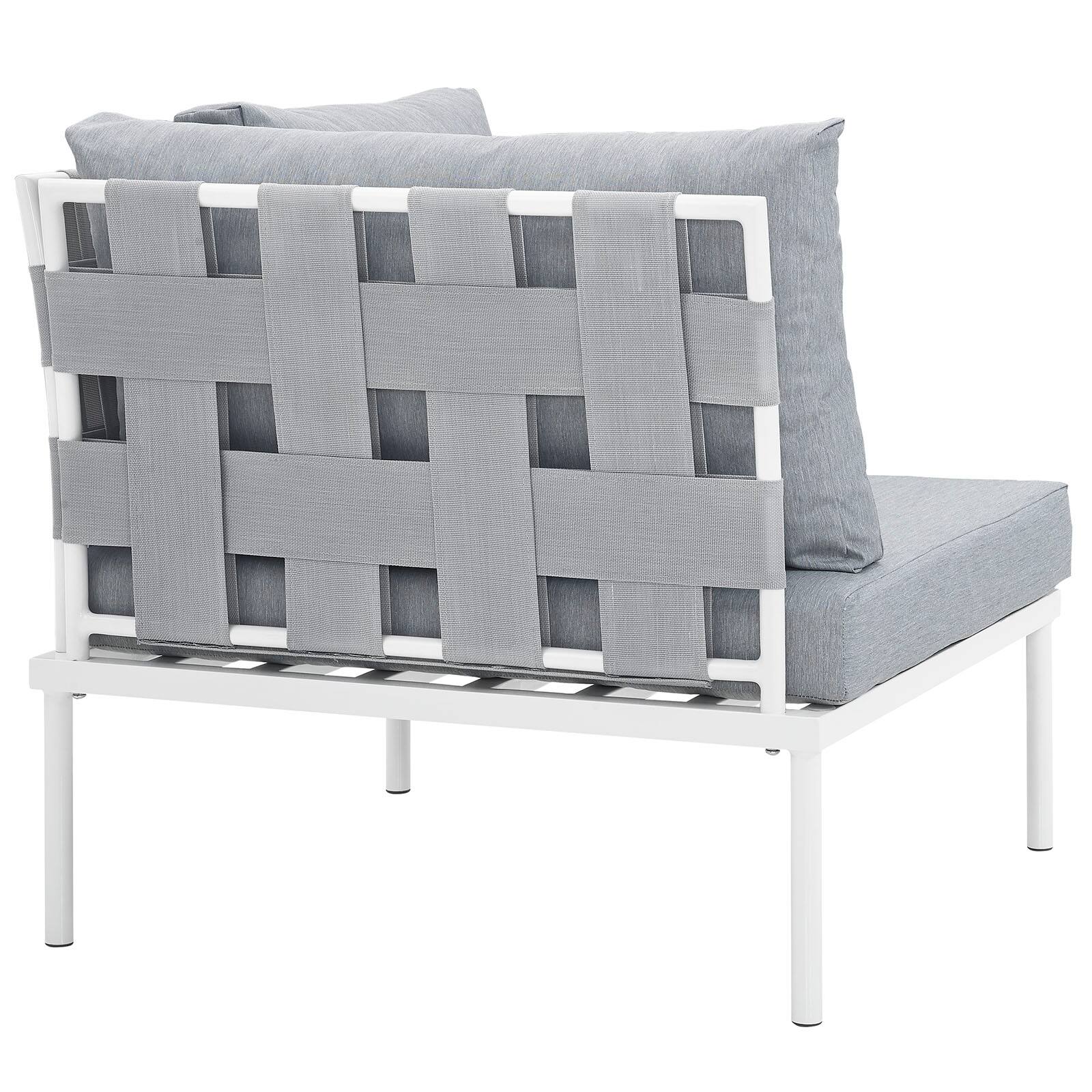 Back. Modway - Harmony Outdoor Patio Aluminum Corner Sofa by Modway - White Gray.