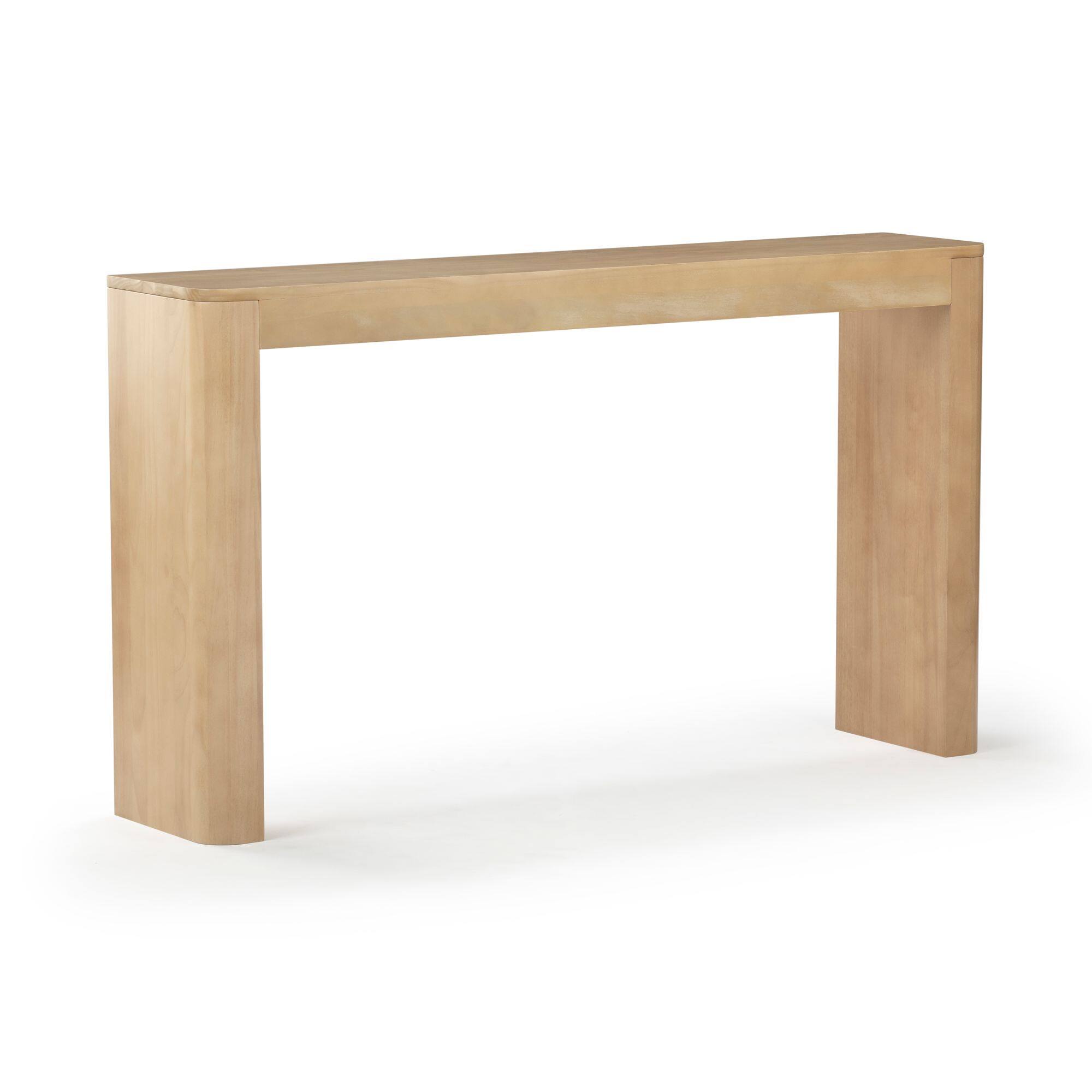 Alt View 2. Plank+Beam - Contour Console Table (56in / 1420mm), Blonde - Blonde.