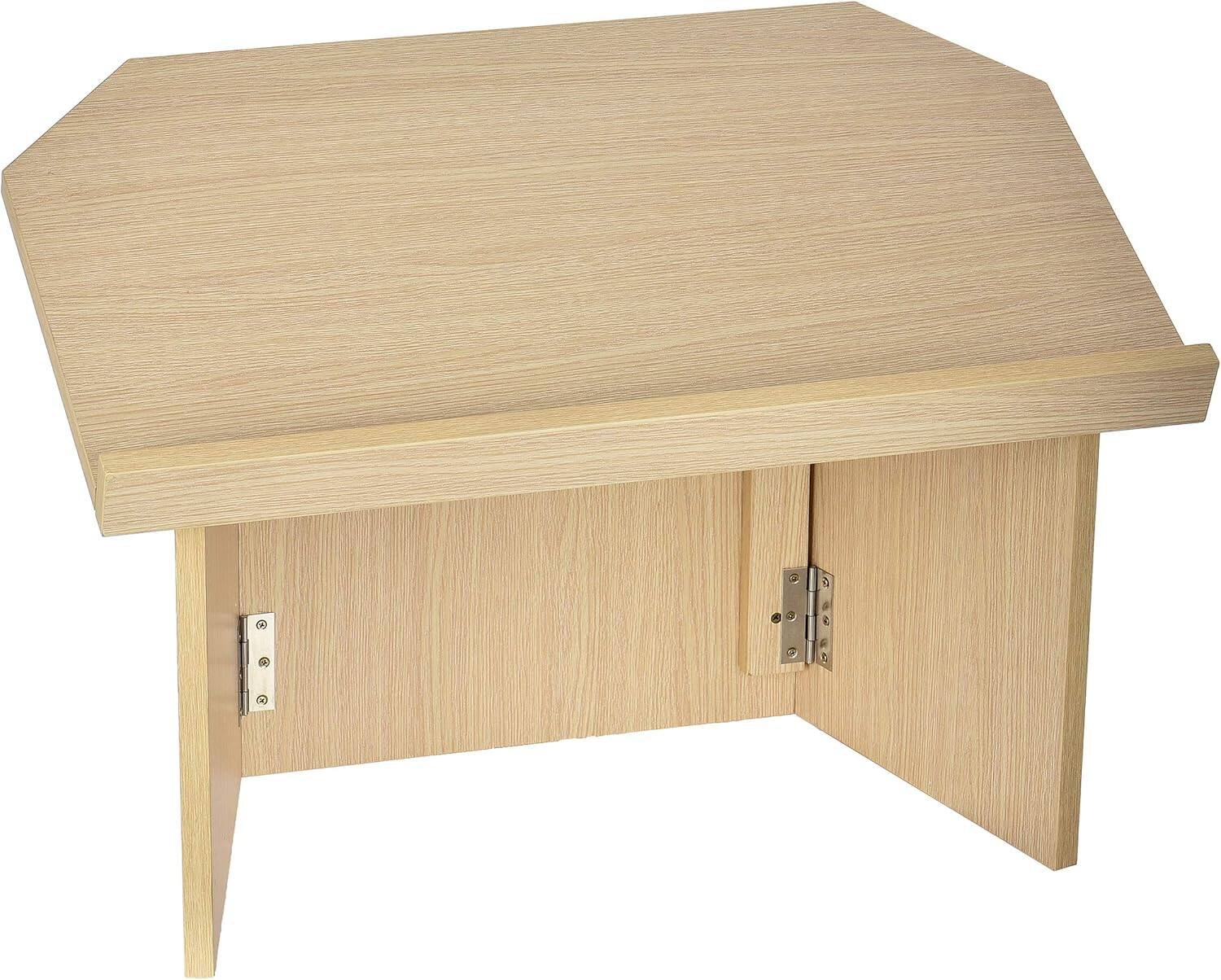 AdirOffice - Podium Foldable Tabletop Lectern Stand - Medium Oak