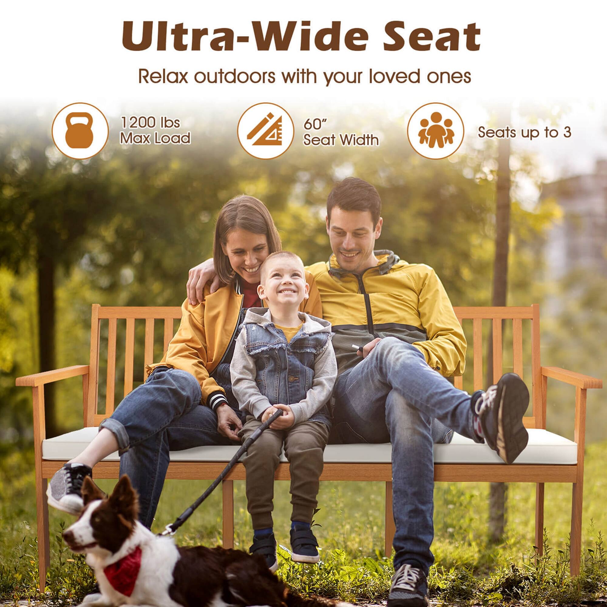 Ultra-Wide Seat, Relax outdoors with your loved ones, 1200 lbs Max Load, 60" Seat Width, Seats up to 3