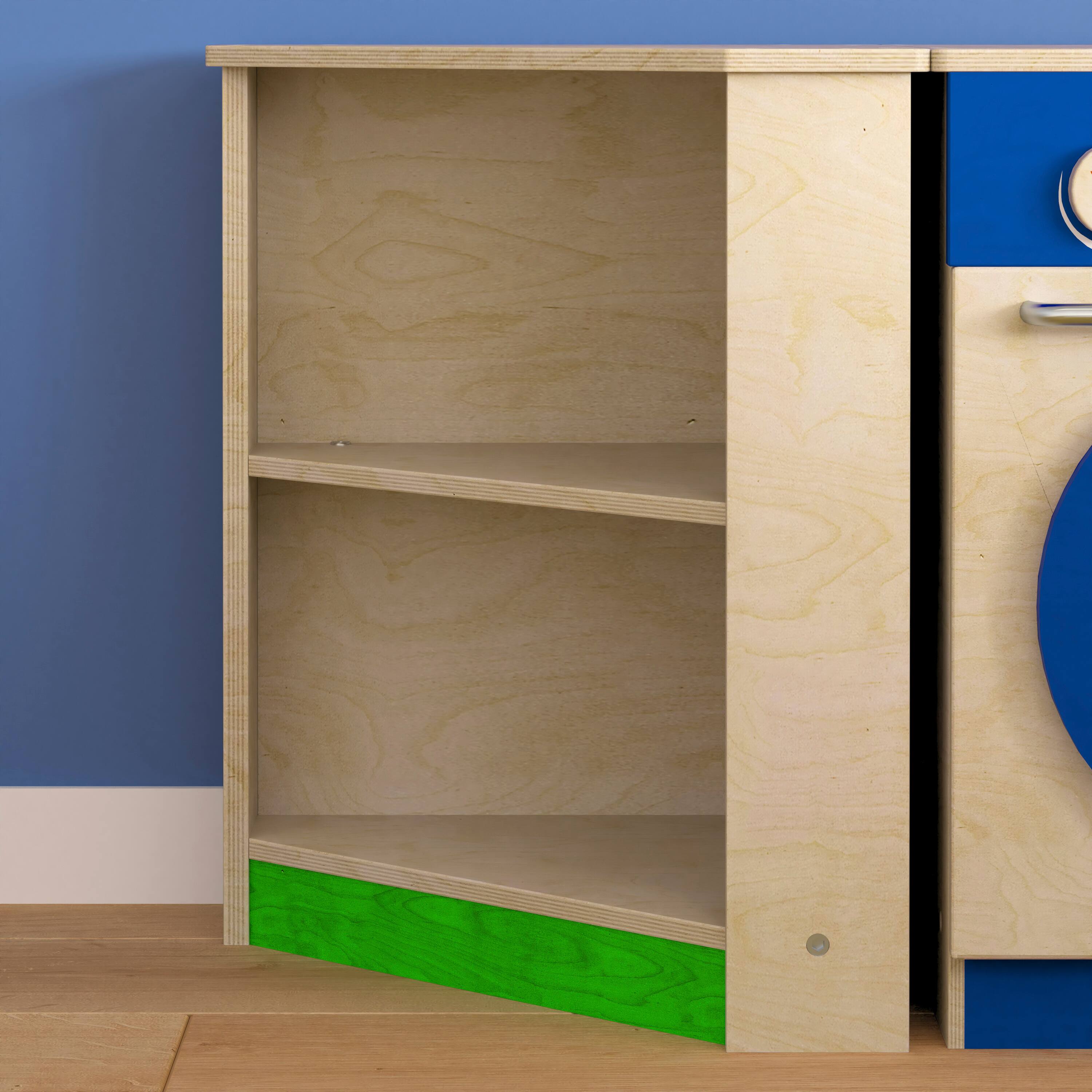 Alt View 2. Flash Furniture - Bright Beginnings Commercial Grade Wooden Kid's Two Tier Corner Kitchen Cabinet - Natural.