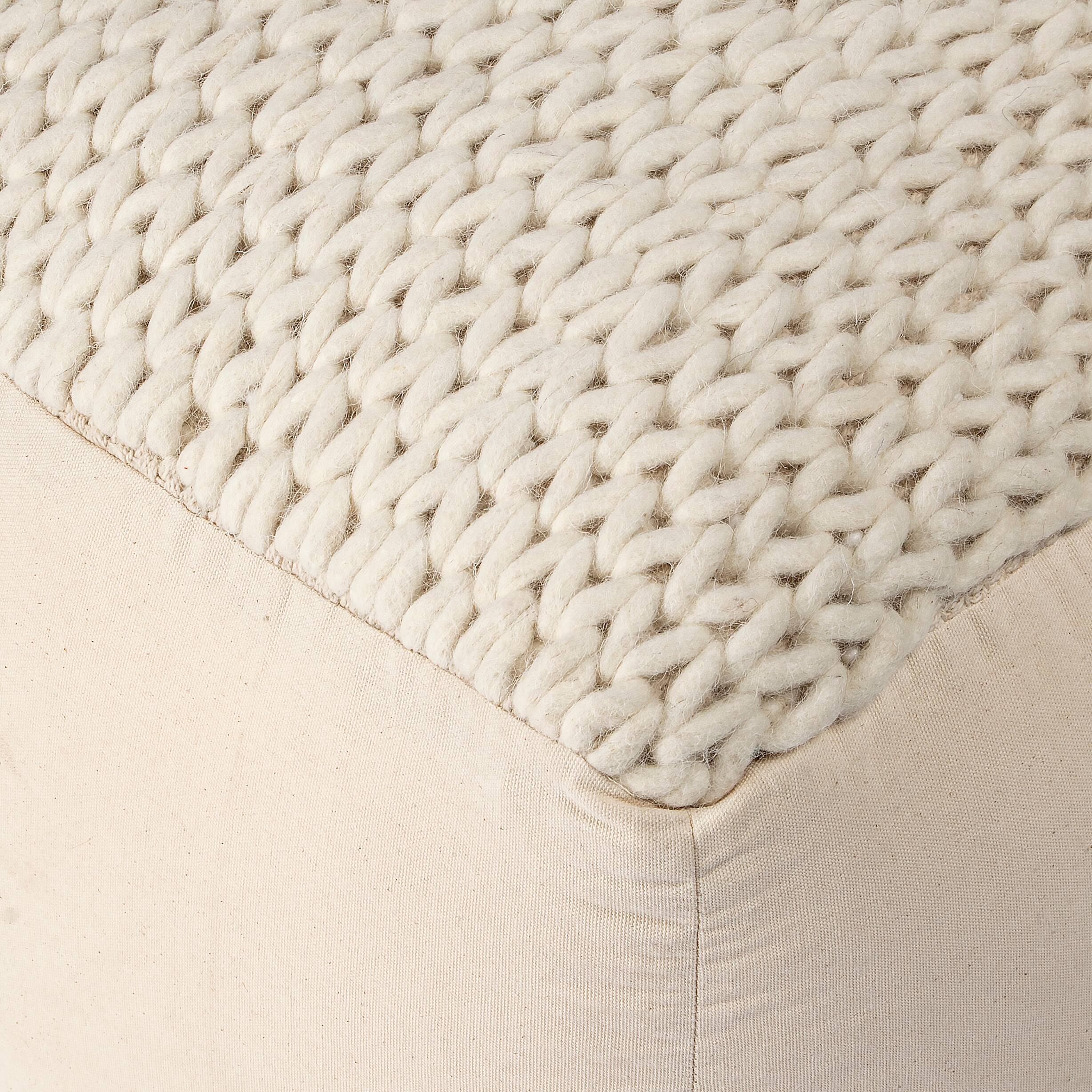 Alt View 3. Butler Specialty - Fernandos Woven Pouffe - Cream,Ivory.