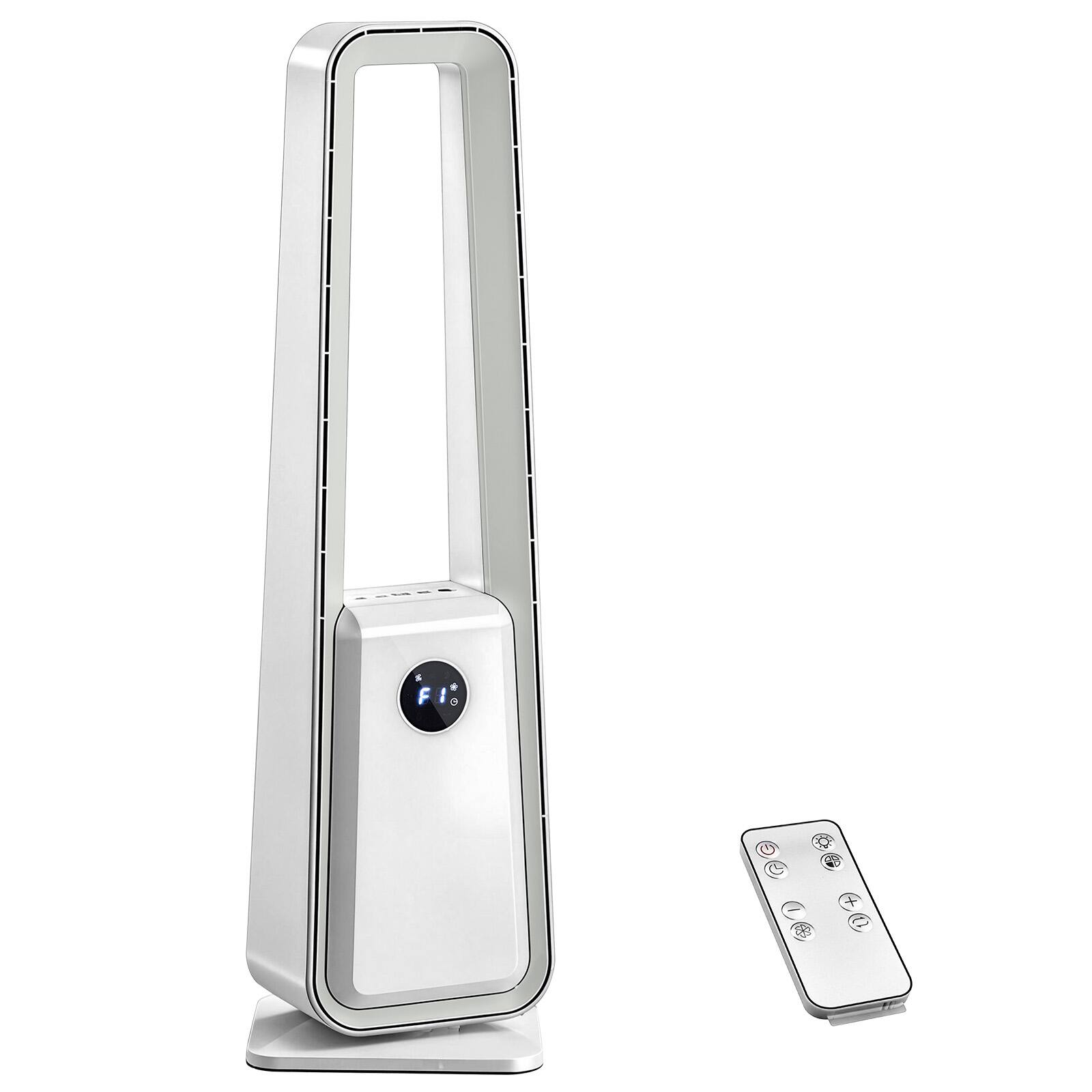 Alt View 1. Winado - 35" Bladeless Tower Fan, Portable Floor Fan with Remote Control, LED Display, Adjustable 60° Oscillating, 3 Speeds - White.