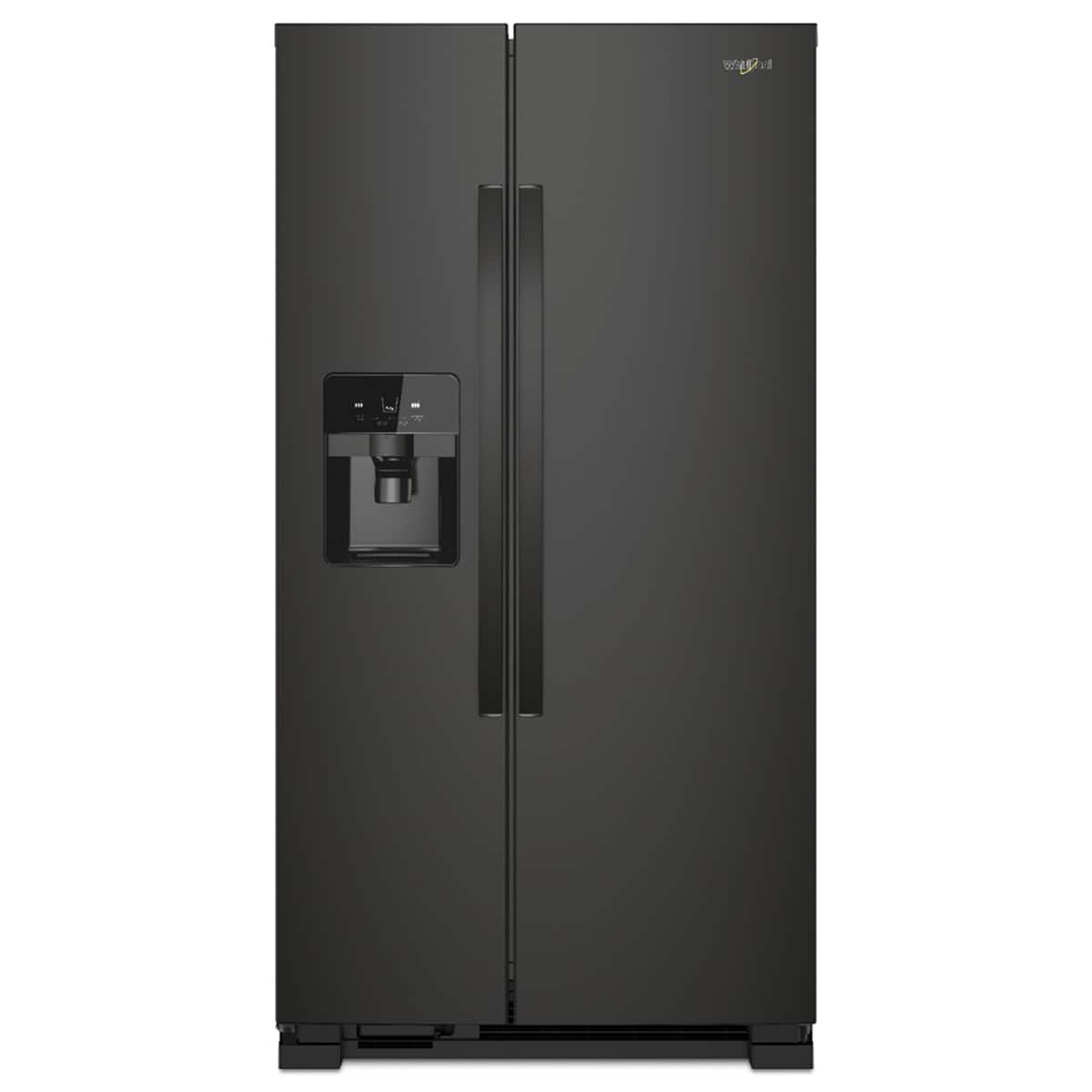 Whirlpool - 25 Cu Ft. Wide Side-by-Side Refrigerator - Black - Front_Zoom