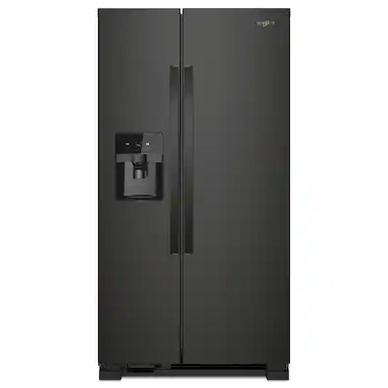 Front. Whirlpool - 25 Cu Ft. Wide Side-by-Side Refrigerator - Black.