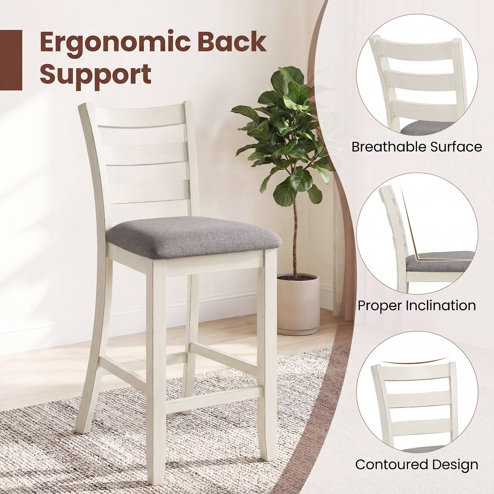 Ergonomic Back Support  
Breathable Surface  
Proper Inclination  
Contoured Design