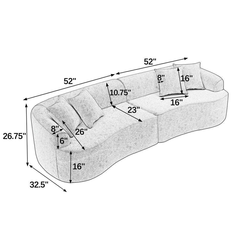 52"  
52"  
10.75"  
23"  
8"  
16"  
16"  
26.75"  
8"  
6"  
26"  
16"  
32.5"