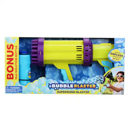 Bonus Bottle Solution 16oz: Warning - Choking Hazard. Not for children under 3 years. Endless streams of bubbles!