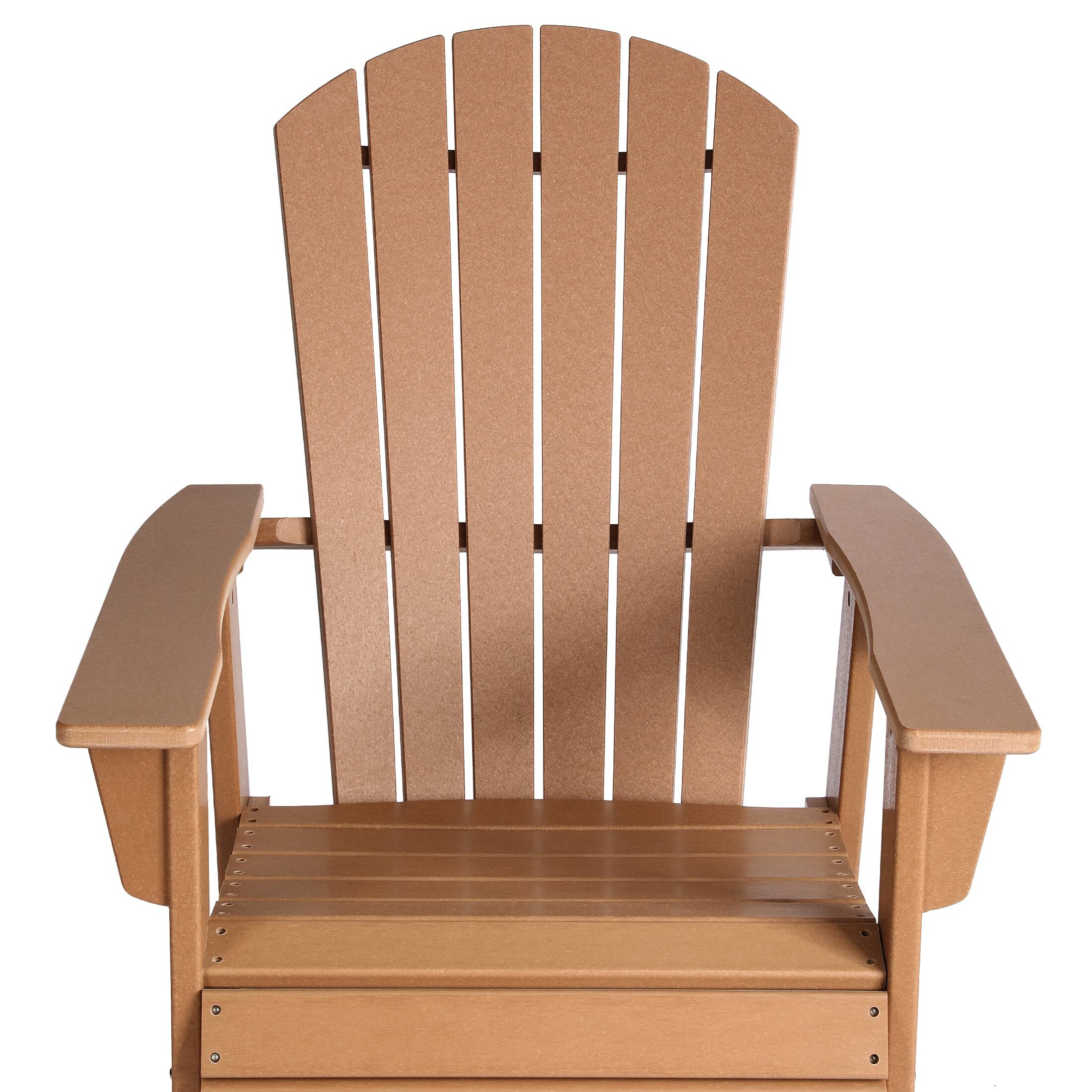 Alt View 4. WestinTrends - WestinTrends Dylan Outdoor Patio Shell-back Adirondack Dining Chair Weather Resistant - Teak.
