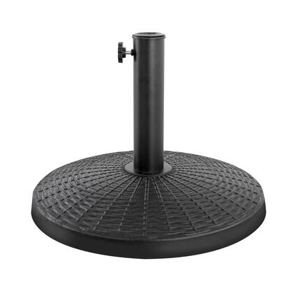 Front. Nuu Garden - Outdoor 22 lb. Round Black Patio Umbrella Base, Resin and Concrete - Black.