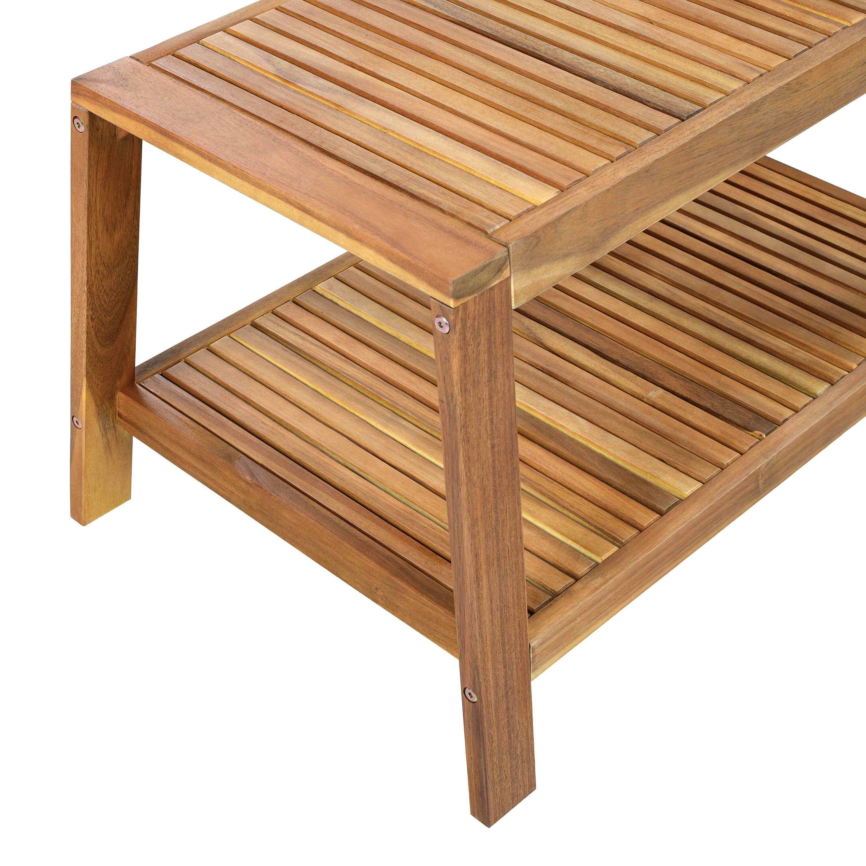 Alt View 7. Whisen - 2-Piece Outdoor Acacia Wood Conversation Set - Loveseat & Coffee Table with Water-Resistant Cushions - Red|Teak.