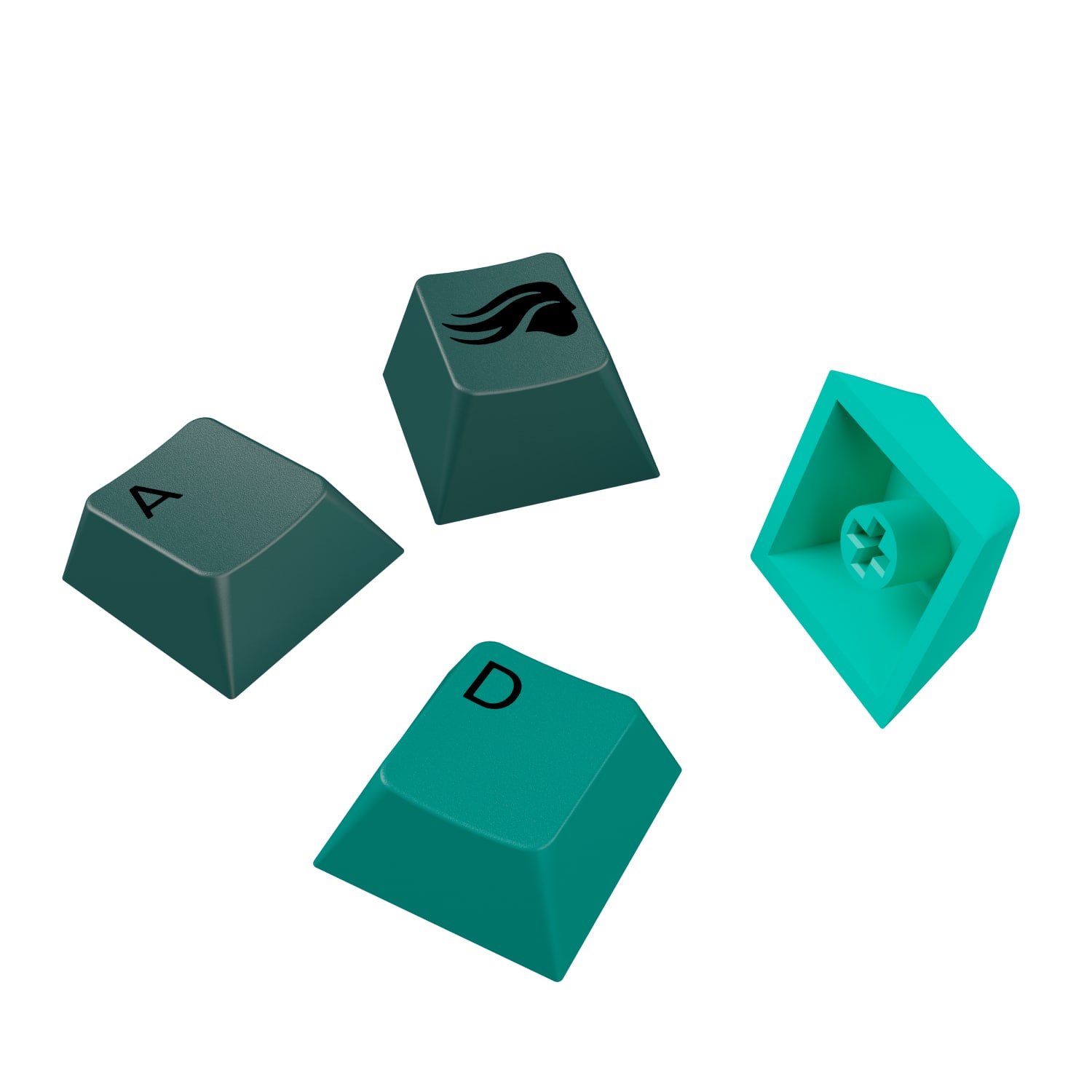 Alt View 4. Glorious - GPBT Gradient Universal Keycap Set Compatible with Most 100% 85% 80% TKL 60% Compact 75% Mechanical Keyboards - Rainforest V2.