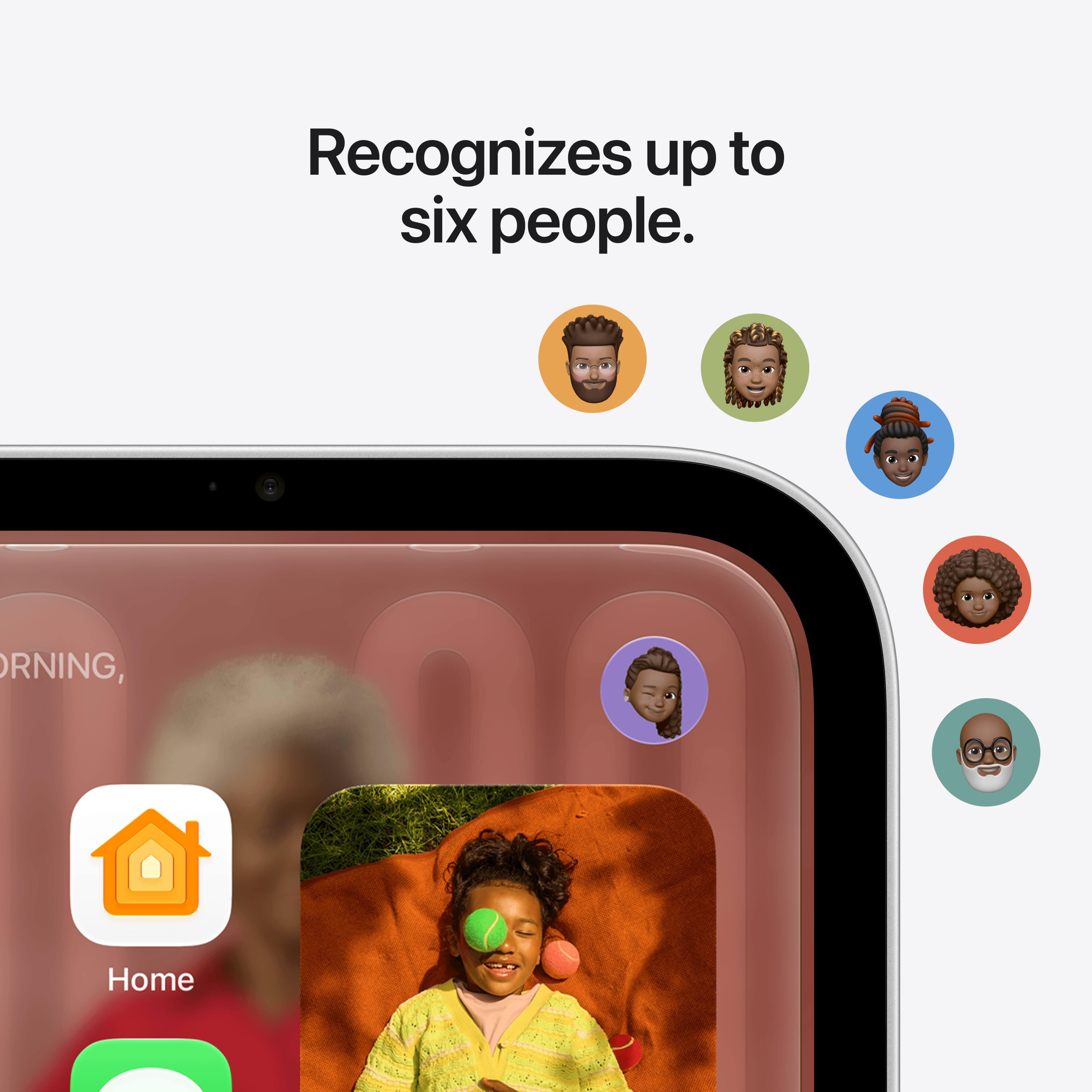 Recognizes up to six people.