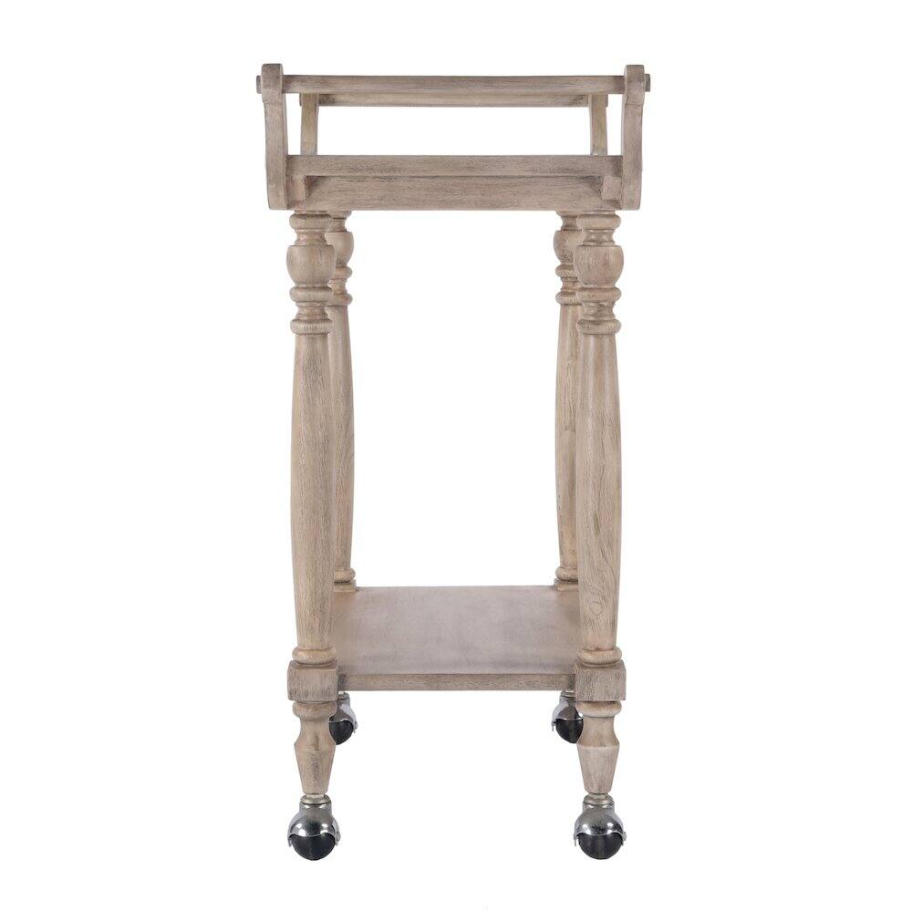 Angle. Butler Specialty - Danielle Marble Bar Cart - Tan/Beige.