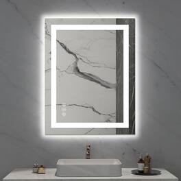 Boyel Living - 28x36 inch IP54 Waterproof LED Bathroom Mirror Anti Fog Dimmable Adjustable Color Temperature - Silver
