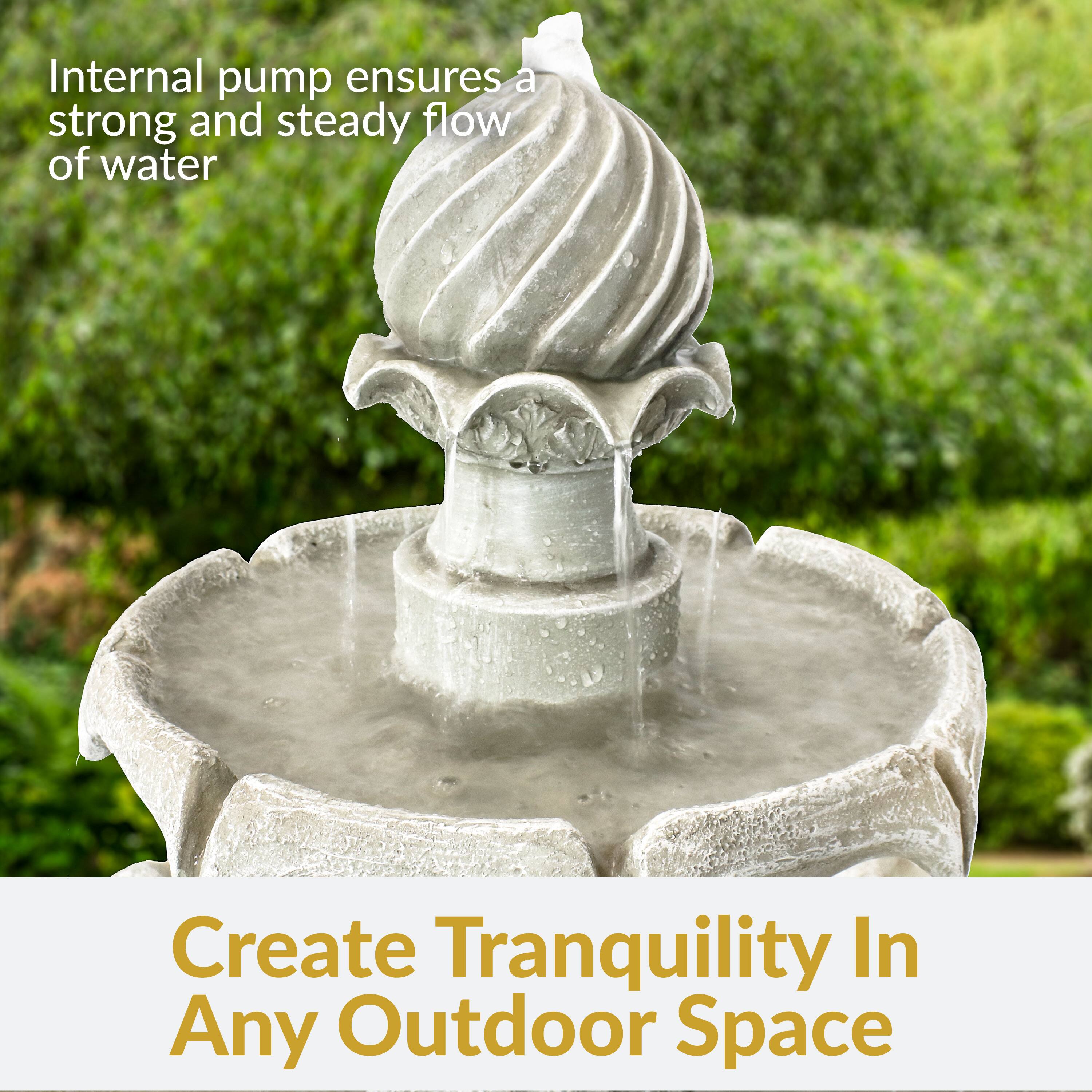 Internal pump ensures a strong and steady flow of water

Create Tranquility In Any Outdoor Space