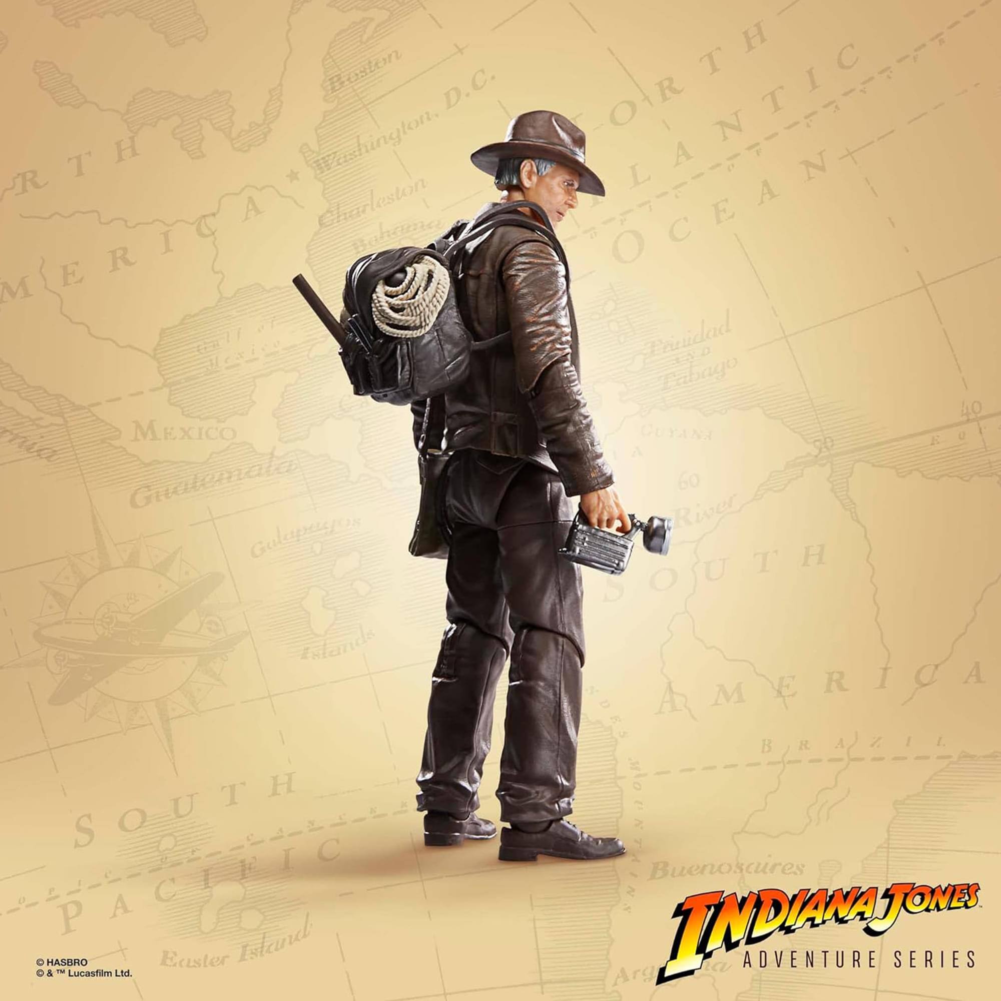 Boston  
Washington D.C.  
Charleston  
Mexico  
Guatemala  
Galapagos Islands  
Easter Island  
South Pacific  
South America  
Brazil  
Buenos Aires  
Caribbean  
Bahamas  
Trinidad  
Tabago  
Lucastim  
Hasbro  
& Lucasfilm Ltd.  
Indiana Jones Adventure Series
