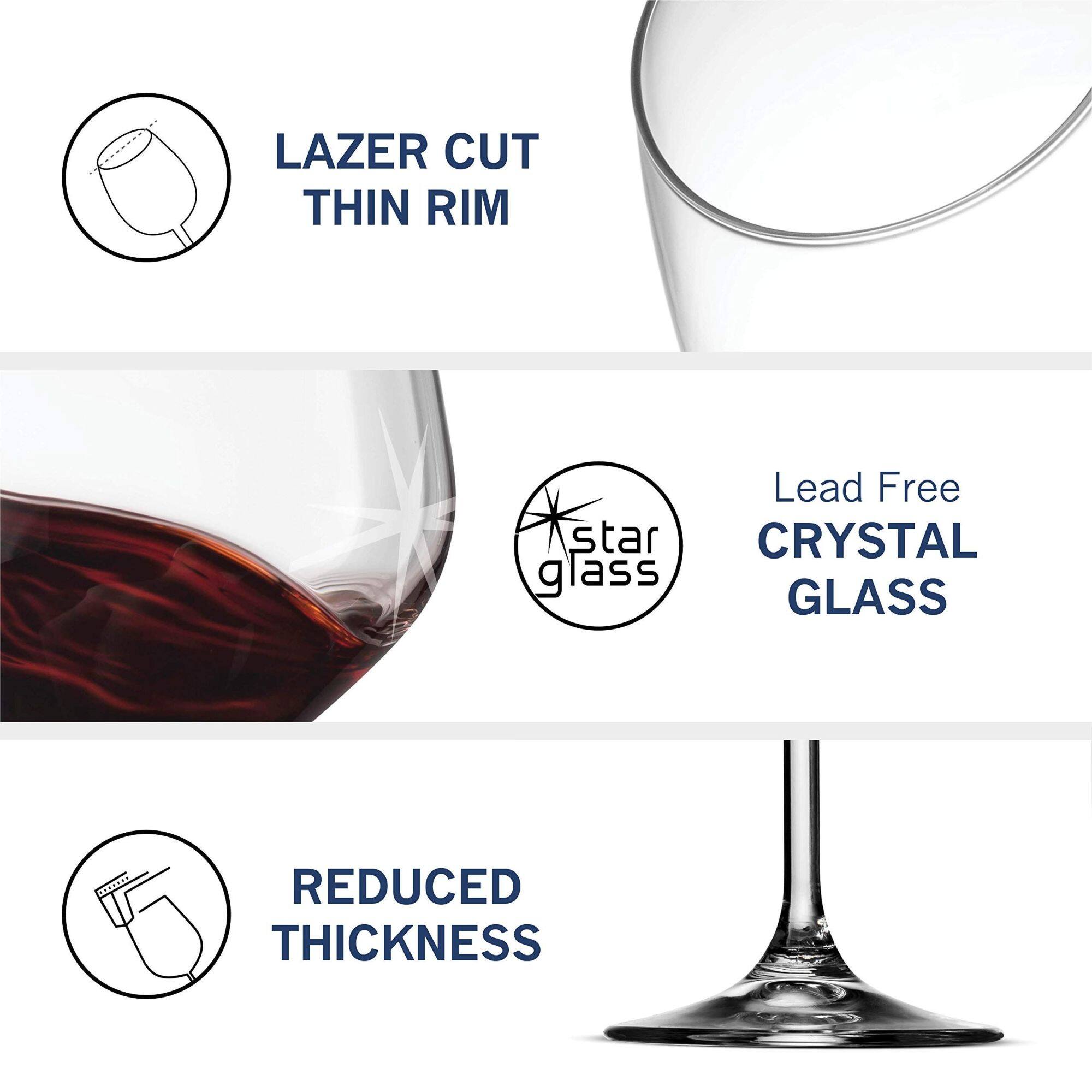 LAZER CUT THIN RIM  
Lead Free  
CRYSTAL GLASS  
REDUCED THICKNESS