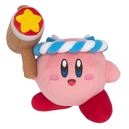 Alt View 1. Nintendo - Sanei Boeki KP62 Kirby All Star Collection Hammer By Plush Toy, Size S, Height 5.9 inches (15 cm).