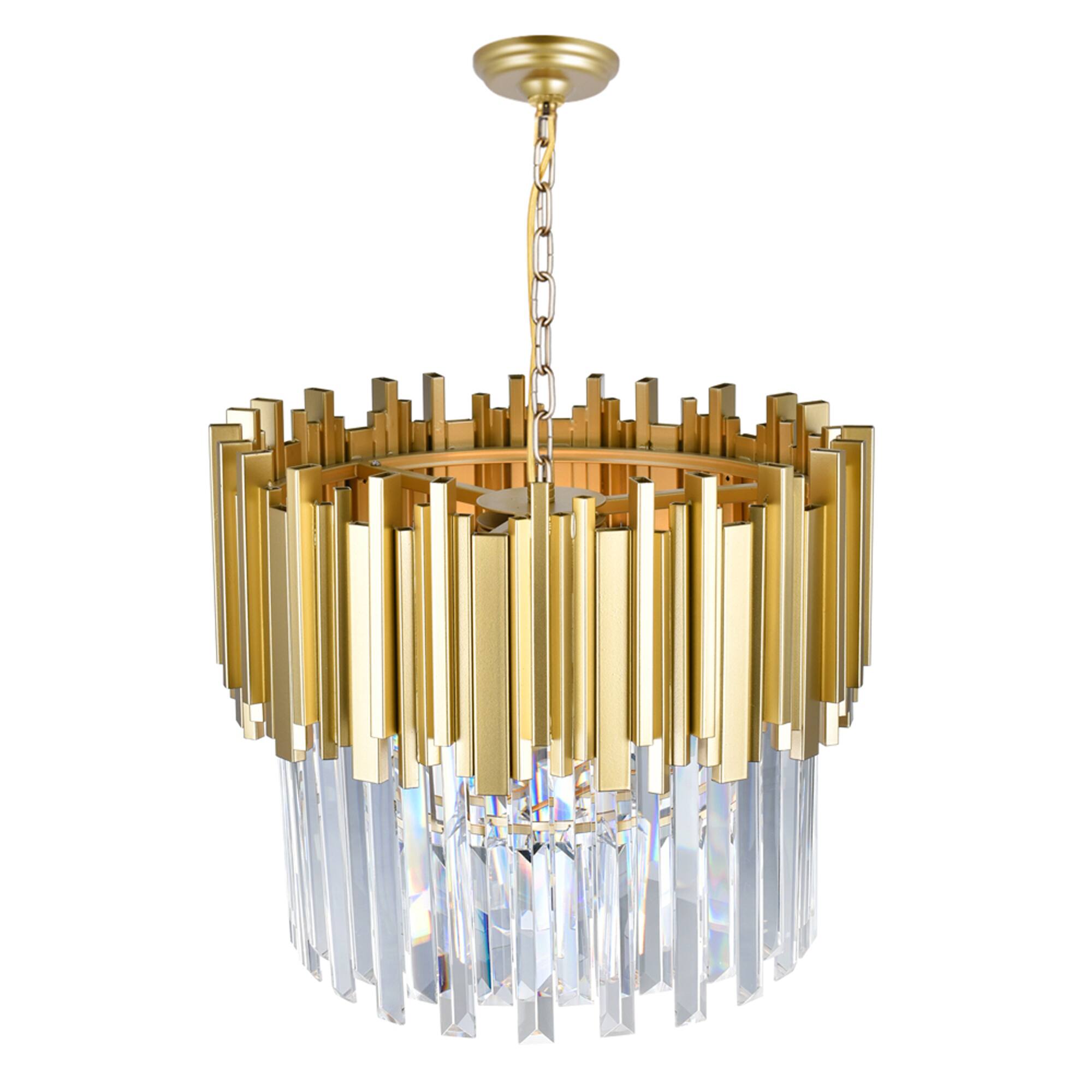 Angle. CWI Lighting - Deco 4 Light Down Chandelier With Medallion Gold Finish - Medallion Gold.