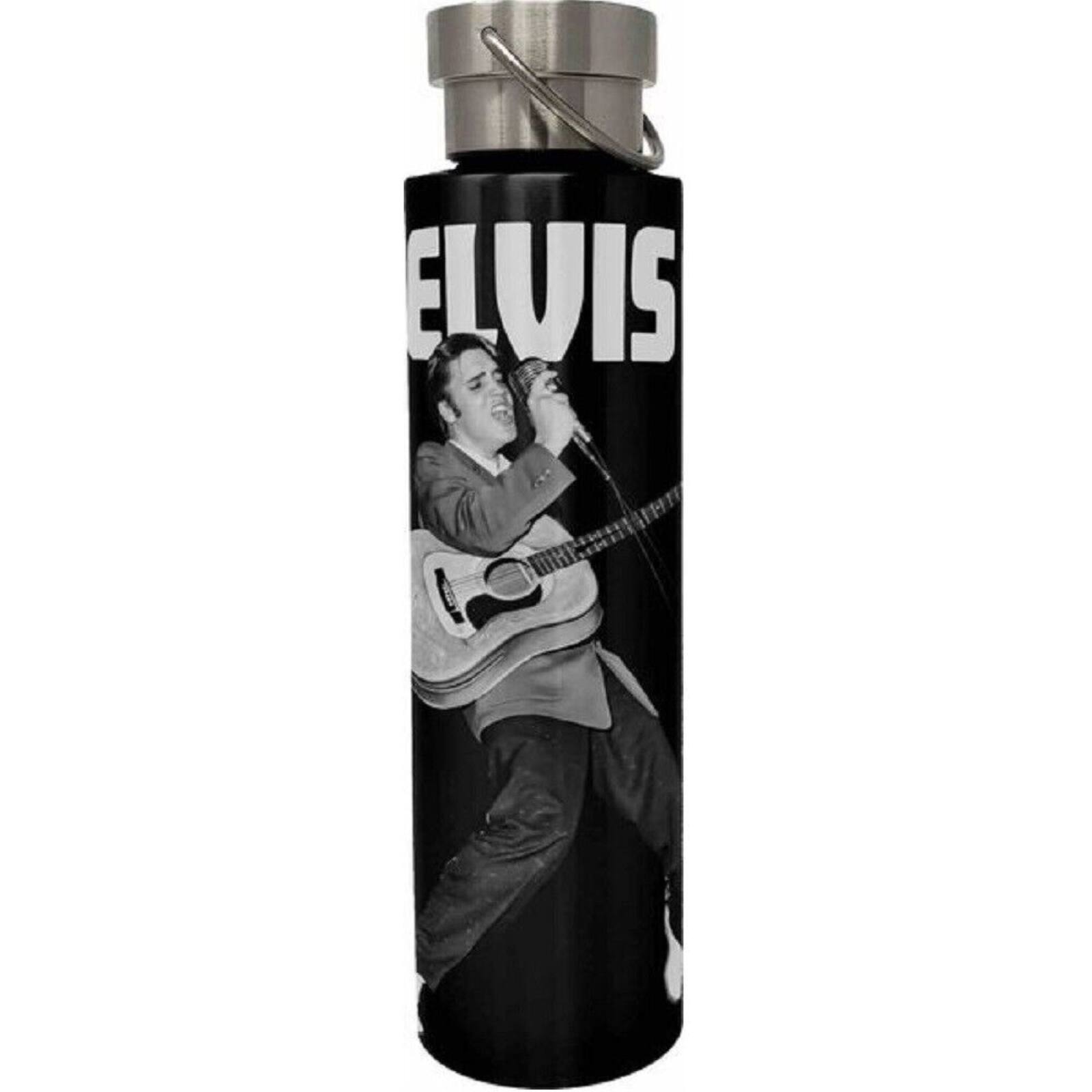 Front. Spoontiques - Spoontiques Elvis Presley Stainless Steel Bottle with Twist Lid 24 ounces - Black.