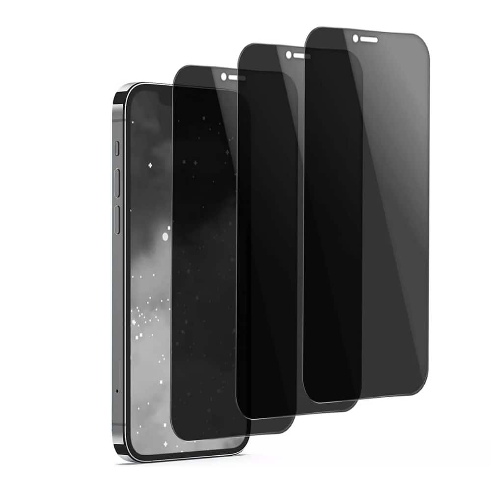 Qixxronics - 3-PACK Screen Protector Designed for iPhone X Privacy Screen Protector 9H Hardness - Black