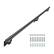 Front. VEVOR - Wall Mounted Stair Handrail, 7ft Pipe Staircase Handrail, Black Galvanized Aluminum, 1.26 inch Pipe Diameter - Black.