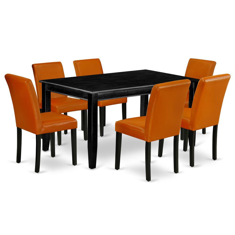 Left. East West Furniture - Dining Room Set Black - Brown.