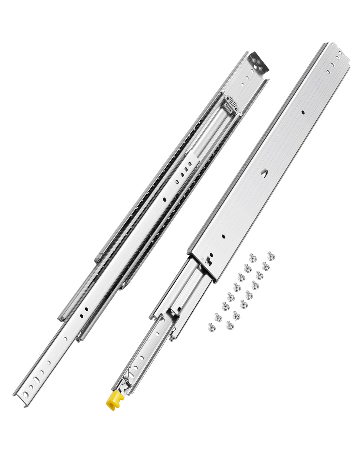 VEVOR - Set of 2 Drawer Rails, Full Extension, Available in Various Sizes from 16 to 60 inches, 500 lbs Weight Limit - Silver