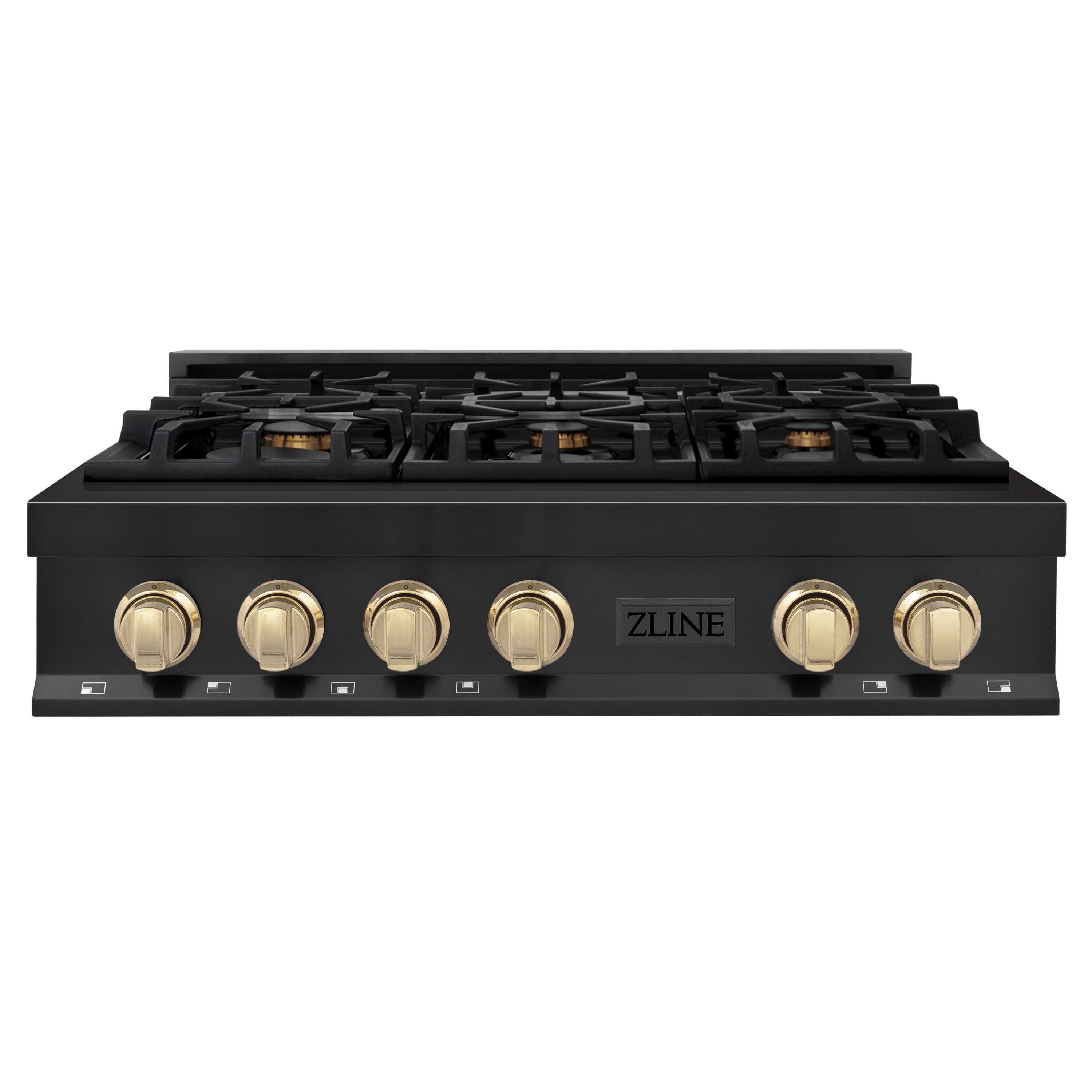 ZLINE - Autograph 36 in. Legacy Rangetop in Black Stainless Steel w/ Gold Accents - Black Stainless Steel price history on PriceWatchPro