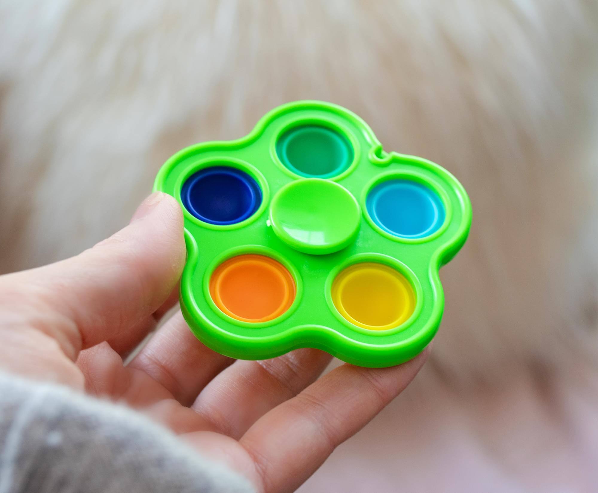 Alt View 4. Toynk - Pop Fidget Toy Spinner Green 5-Button Bubble Popping Game - Green.