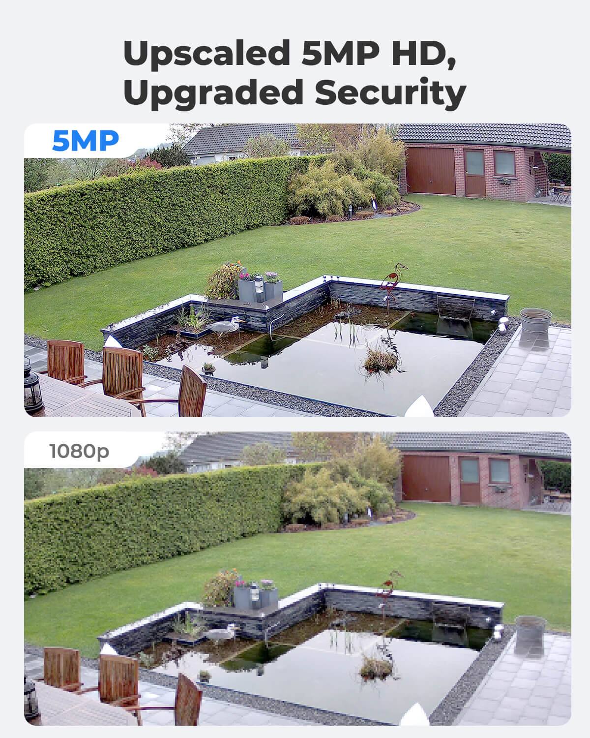 Upscaled 5MP HD, Upgraded Security

5MP

1080p