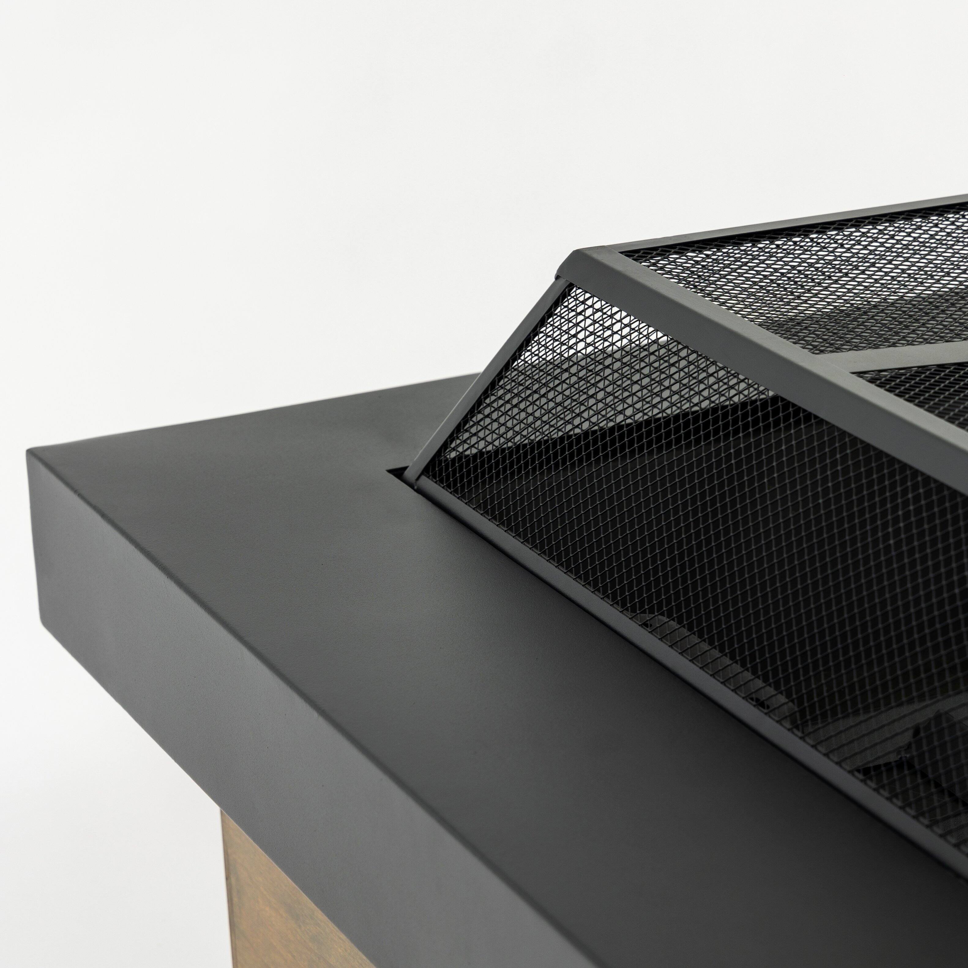 Alt View 2. TinyHomie - 36 inch Iron Fire Pit Table Wood Burning Stove.