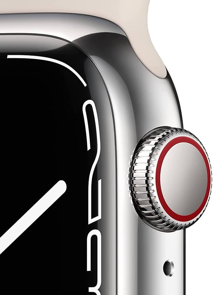 Left. Apple - Watch Series 7 Aluminum 45 mm (GPS + Cellular) - Starlight.
