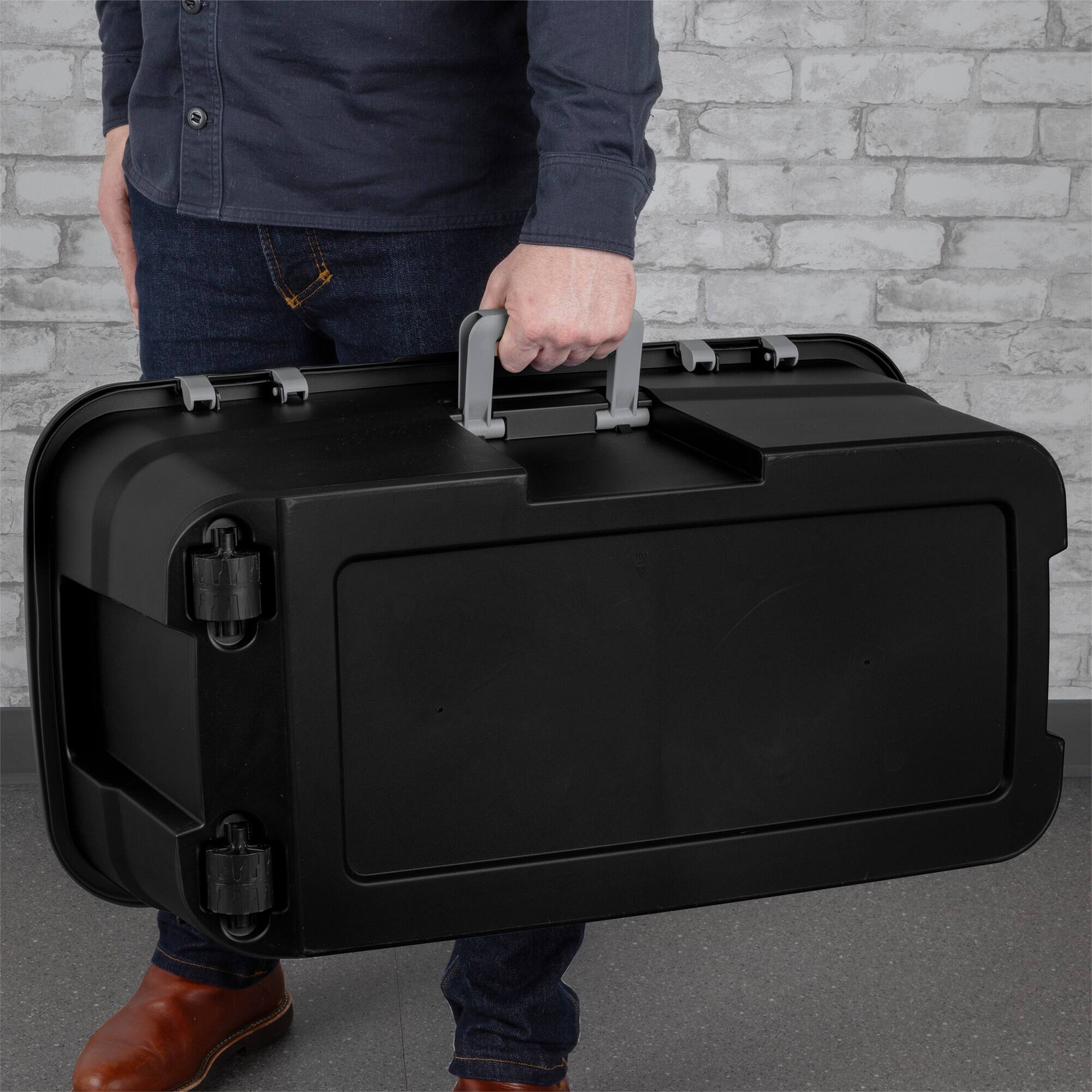 Alt View 3. Sterilite - Sterilite Wheeled Footlocker, 22 Gal Plastic Storage Container with Lid, Black - Black.