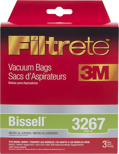  3M - Filtrete Bags for Select BISSELL Velocity Bagged Series Vacuums (3-Pack) - White