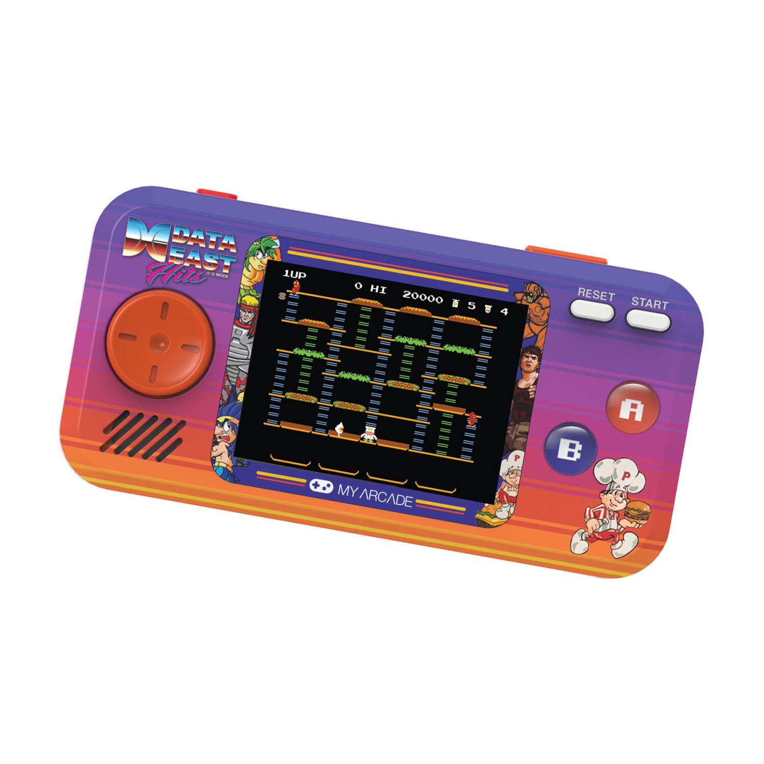 DC DATA EAST  
Hits  
1UP  
0 H2  
20000  
5  
4  
RESET  
START  
MY ARCADE