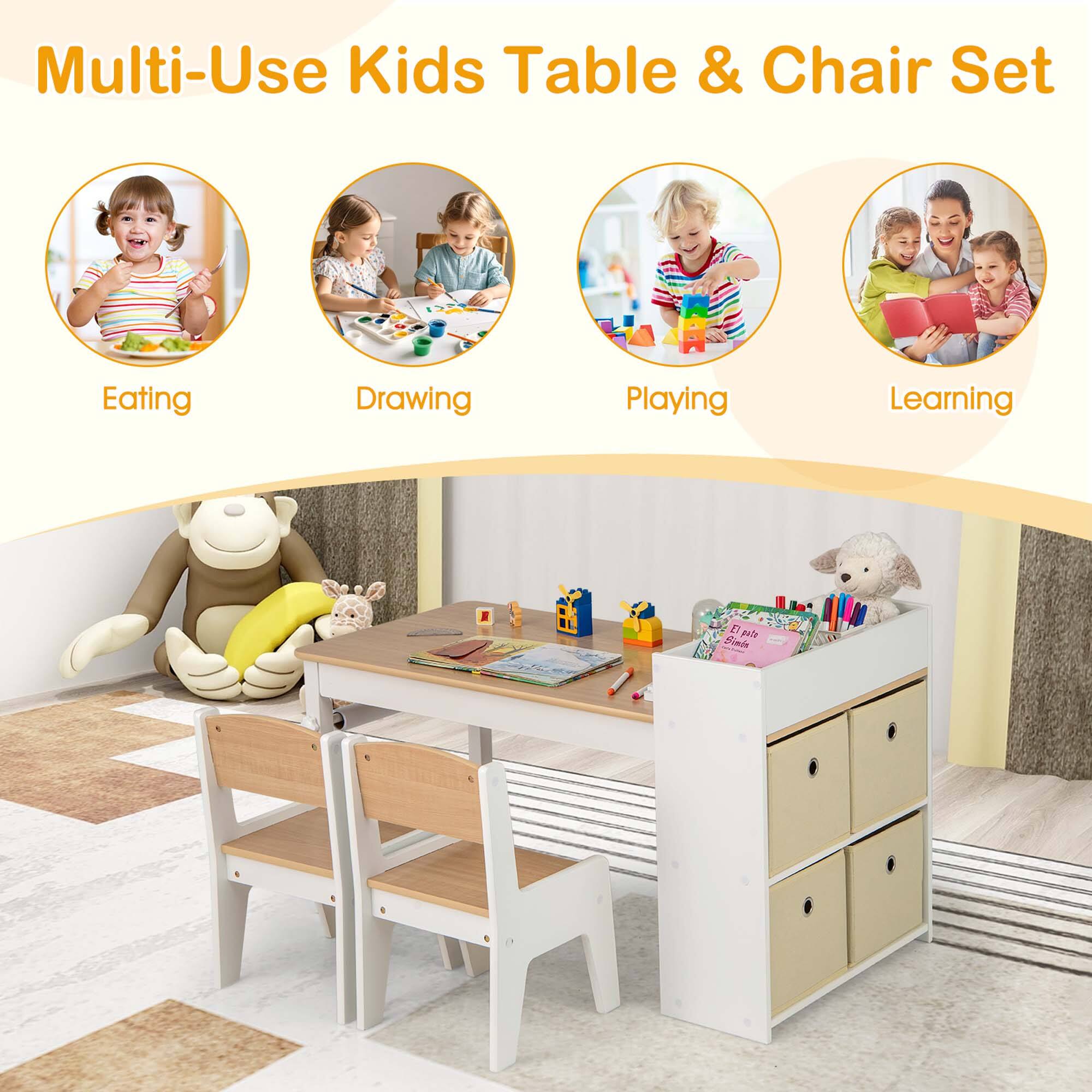 Multi-Use Kids Table & Chair Set Eating Drawing Playing Learning