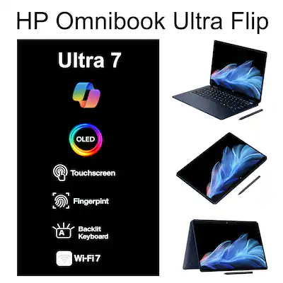 HP Omnibook Ultra Flip 2 in 1 Laptop 14.0 2.8K Display (Ultra 7 HP Omnibook Ultra Flip 2 in 1 Laptop 14.0 2.8K Display (Ultra 7