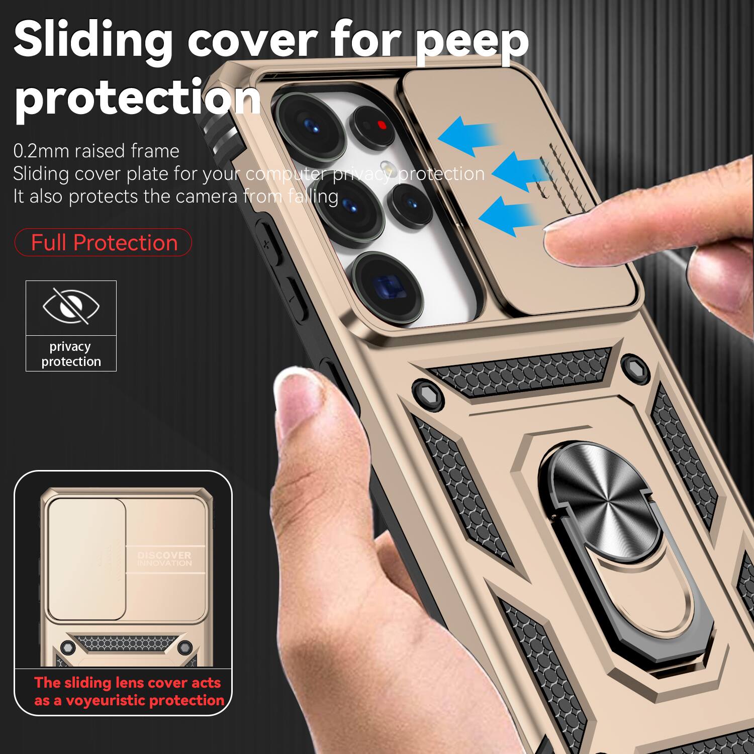 Sliding cover for peep protection

0.2mm raised frame
Sliding cover plate for your computer privacy protection
It also protects the camera from falling

Full Protection

privacy protection

The sliding lens cover acts as a voyeuristic protection