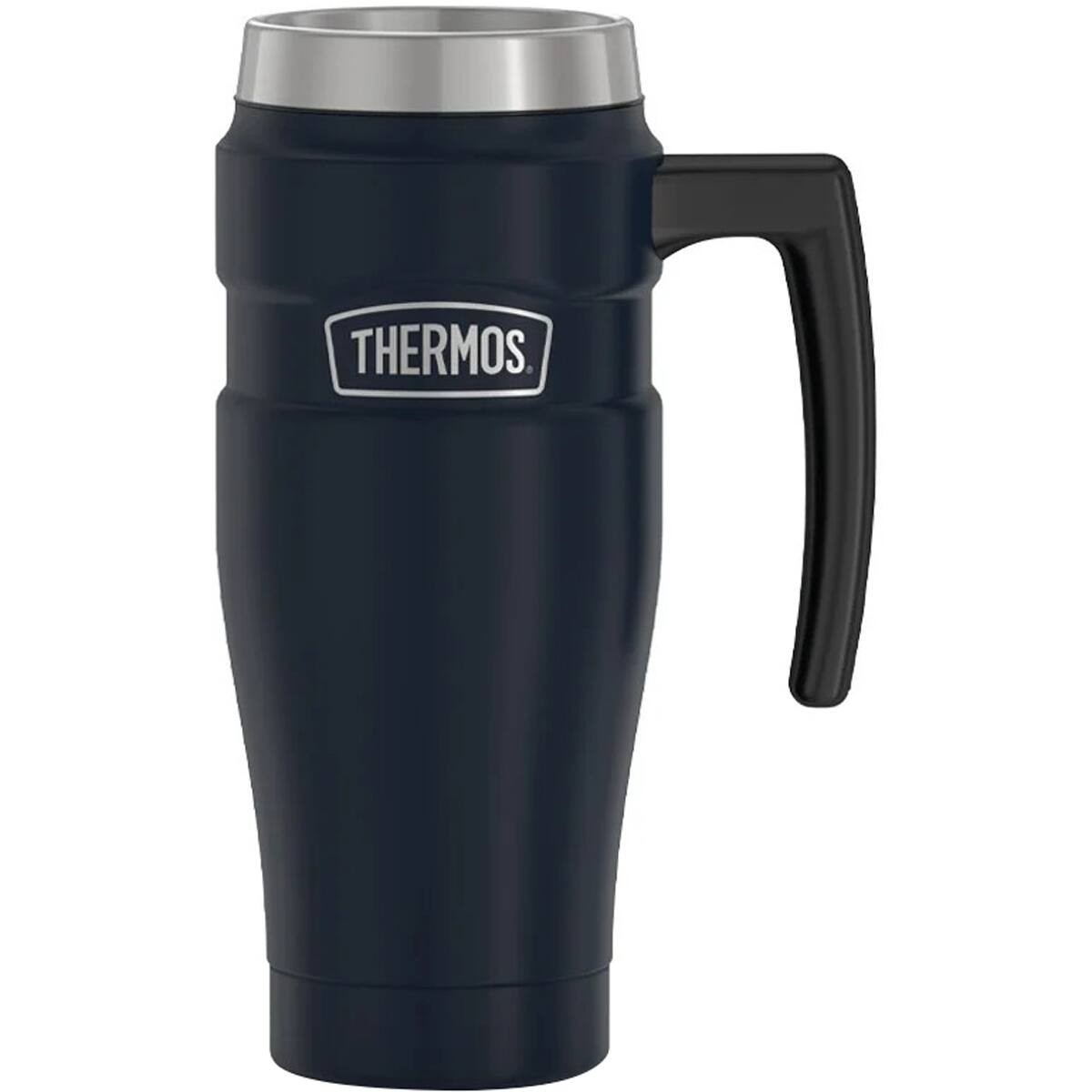 Alt View 1. Thermos - Thermos 16 oz. Stainless King Travel Mug with Handle - Matte Midnight Blue - Matte Blue.