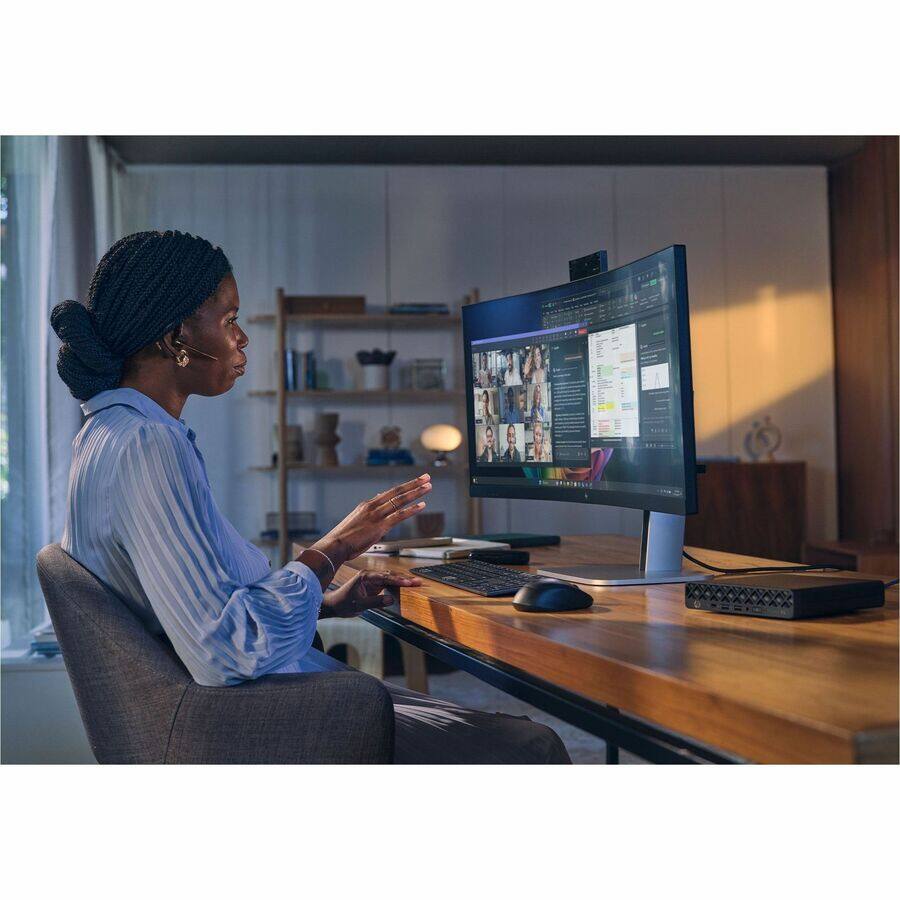 Alt View 3. HP - HP EliteDesk 8 G1a Desktop Computer - AMD Ryzen AI 7 350 - 64 GB - 1 TB SSD - Mini PC - Jack Black - AMD Chip - Windows - Black.