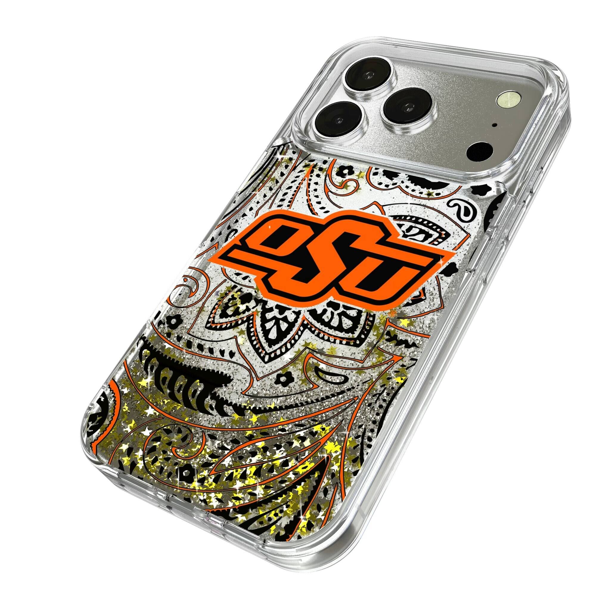 Alt View 1. Keyscaper - Oklahoma State Cowboys iPhone Glitter Paisley Design Case - 15 - Multicolor.
