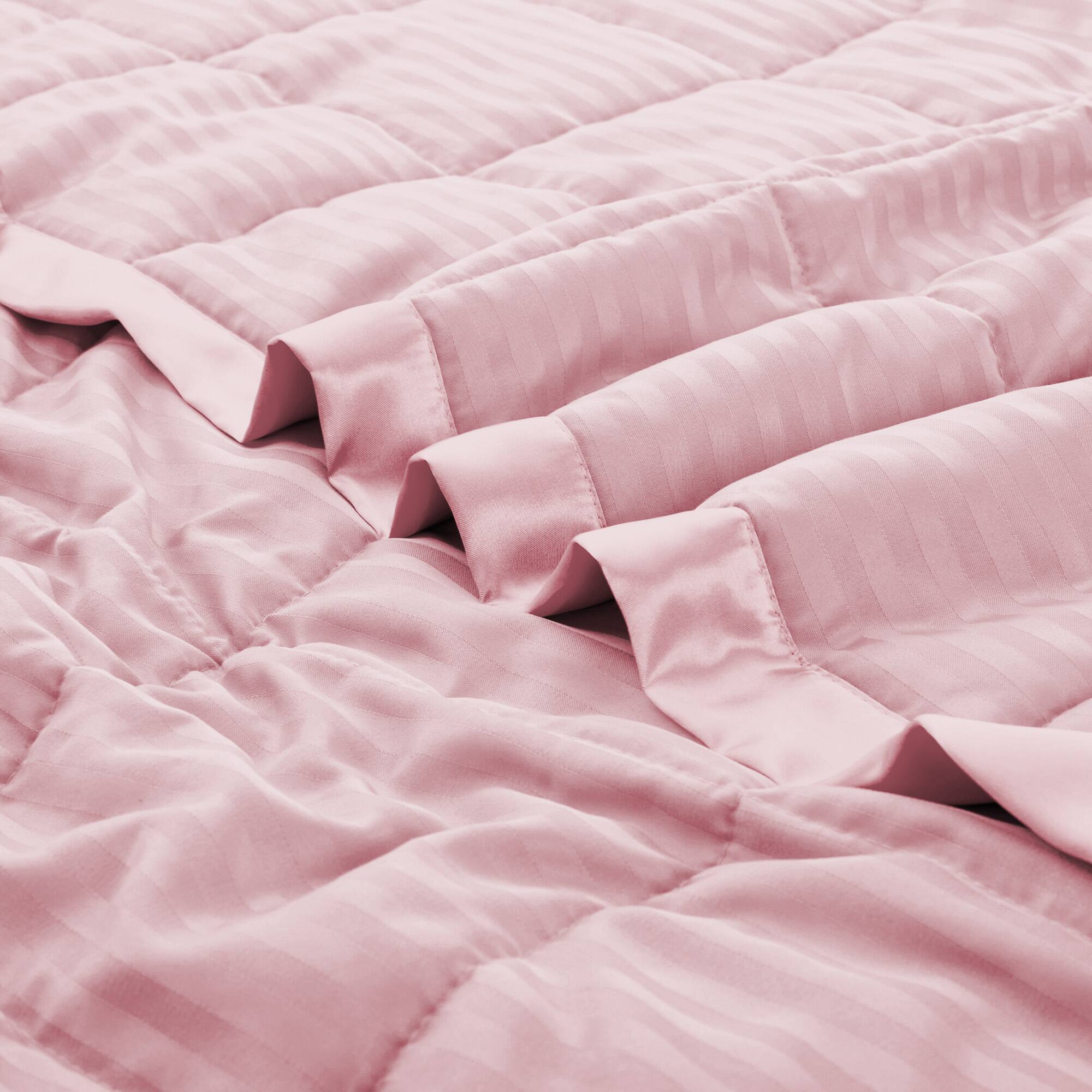 Alt View 1. Nest - Peace Nest Hotel Quality Luxury All Season Jacquard Soft Bed Blanket with Satin Trim Cozy and Warm - Pink.