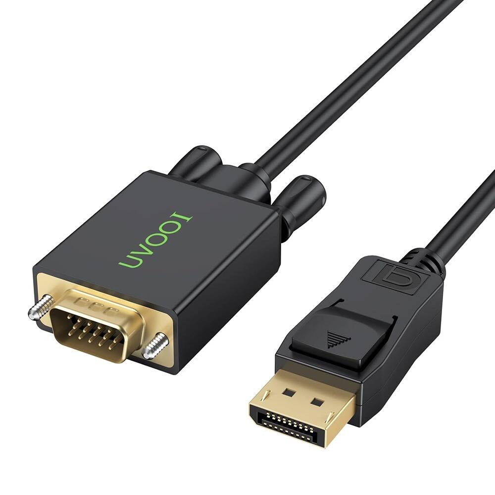 Front. PARKER SLATER - DisplayPort to VGA Cable 6ft – Gold-Plated DP to VGA Male Adapter, Black.